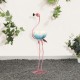 Glitzhome 26.25"H Metal Solar Standing Flamingo Garden Statue (KD)