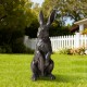 Glitzhome 23"H MGO Bronze Standing Rabbit Statue