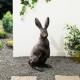 Glitzhome 23"H MGO Bronze Standing Rabbit Statue