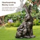 Glitzhome 21.25"H MGO Bronze Mom and Baby Rabbit Statue