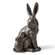 Glitzhome 21.25"H MGO Bronze Mom and Baby Rabbit Statue