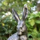 Glitzhome 21.25"H MGO Bronze Mom and Baby Rabbit Statue