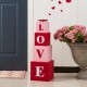 Glitzhome 25"H Valentine's Wooden Double-Sided XOXO & LOVE Boxed Porch Decor