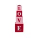 Glitzhome 25"H Valentine's Wooden Double-Sided XOXO & LOVE Boxed Porch Decor
