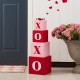 Glitzhome 25"H Valentine's Wooden Double-Sided XOXO & LOVE Boxed Porch Decor
