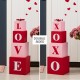 Glitzhome 25"H Valentine's Wooden Double-Sided XOXO & LOVE Boxed Porch Decor
