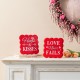 Glitzhome 6"H Set of 2 Valentine's Wooden  Table Decor