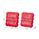 Glitzhome 6"H Set of 2 Valentine's Wooden  Table Decor