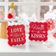 Glitzhome 6"H Set of 2 Valentine's Wooden  Table Decor