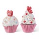 Glitzhome S/2 Valentine's Resin Cupcakes Table Decor