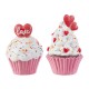 Glitzhome S/2 Valentine's Resin Cupcakes Table Decor