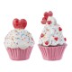 Glitzhome S/2 Valentine's Resin Cupcakes Table Decor