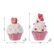 Glitzhome S/2 Valentine's Resin Cupcakes Table Decor