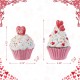 Glitzhome S/2 Valentine's Resin Cupcakes Table Decor