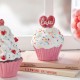Glitzhome S/2 Valentine's Resin Cupcakes Table Decor