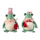 Glitzhome Set of 2  Valentine's Frog Couple Figurine