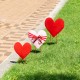 Glitzhome 36"H Set of 3 Valentine's Metal  Stacked Heart Yard Stake (KD)