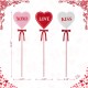 Glitzhome 16"H Set of 3 Valentine's Metal Heart Yard Stake (KD)