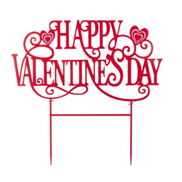 Glitzhome 23.25"H Metal Happy Valentine's Day Yard Stake (KD)