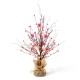 Glitzhome 20"H Lighted Valentine's Pink Berry Heart Table Tree