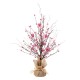 Glitzhome 20"H Lighted Valentine's Pink Berry Heart Table Tree