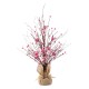 Glitzhome 20"H Lighted Valentine's Pink Berry Heart Table Tree