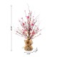 Glitzhome 20"H Lighted Valentine's Pink Berry Heart Table Tree