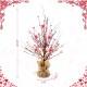 Glitzhome 20"H Lighted Valentine's Pink Berry Heart Table Tree