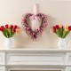 Glitzhome 17"H Valentine's Pink Berry Heart Wreath