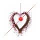 Glitzhome 17"H Valentine's Pink Berry Heart Wreath
