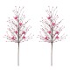 Glitzhome Set of 2 28"H Valentine's Pink Berry &Heart Picks