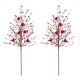 Glitzhome Set of 2 28"H Valentine's Red Berry &Heart Picks