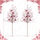 Glitzhome Set of 2 28"H Valentine's Red Berry &Heart Picks