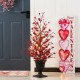 Glitzhome 36"H Valentine's Lighted Red Berry Heart Urn Porch Tree，w/Timer