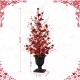 Glitzhome 36"H Valentine's Lighted Red Berry Heart Urn Porch Tree，w/Timer