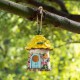 Glitzhome 9"H Resin Yellow Roof Outdoor Garden Birdhouse