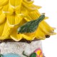 Glitzhome 9"H Resin Yellow Roof Outdoor Garden Birdhouse