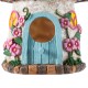 Glitzhome 9"H Resin Yellow Roof Outdoor Garden Birdhouse