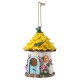 Glitzhome 9"H Resin Yellow Roof Outdoor Garden Birdhouse