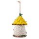 Glitzhome 9"H Resin Yellow Roof Outdoor Garden Birdhouse