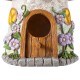 Glitzhome 9"H Resin Pink Roof Outdoor Garden Birdhouse