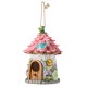 Glitzhome 9"H Resin Pink Roof Outdoor Garden Birdhouse