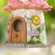 Glitzhome 9"H Resin Pink Roof Outdoor Garden Birdhouse