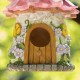 Glitzhome 9"H Resin Pink Roof Outdoor Garden Birdhouse
