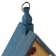 Glitzhome 12.25"H Washed Yellow Distressed Solid Wood Cottage Garden Birdhouse with Bees and Flowers