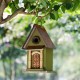 Glitzhome 11.25"H Vintage Green Distressed Solid Wood Decorative Outdoor Garden Birdhouse
