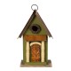 Glitzhome 11.25"H Vintage Green Distressed Solid Wood Decorative Outdoor Garden Birdhouse