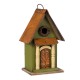 Glitzhome 11.25"H Vintage Green Distressed Solid Wood Decorative Outdoor Garden Birdhouse