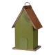 Glitzhome 11.25"H Vintage Green Distressed Solid Wood Decorative Outdoor Garden Birdhouse