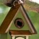 Glitzhome 11.25"H Vintage Green Distressed Solid Wood Decorative Outdoor Garden Birdhouse